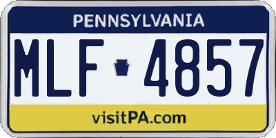 PA license plate MLF4857