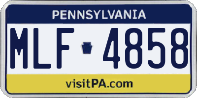 PA license plate MLF4858