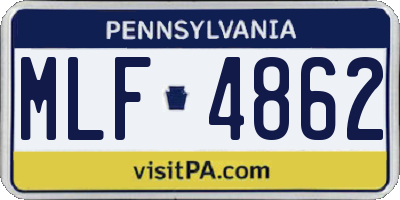 PA license plate MLF4862