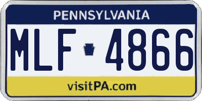 PA license plate MLF4866