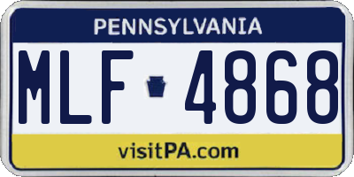 PA license plate MLF4868