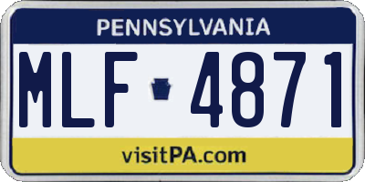 PA license plate MLF4871