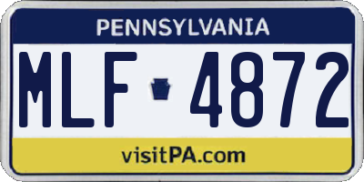 PA license plate MLF4872