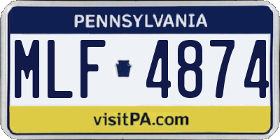 PA license plate MLF4874