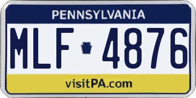 PA license plate MLF4876
