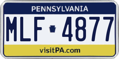 PA license plate MLF4877