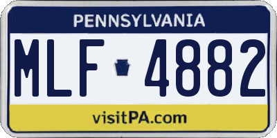 PA license plate MLF4882