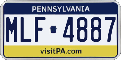 PA license plate MLF4887