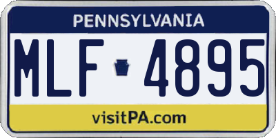 PA license plate MLF4895