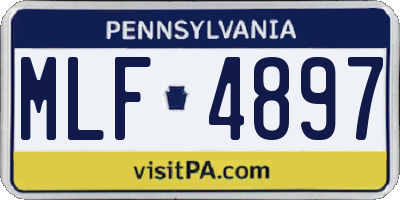 PA license plate MLF4897