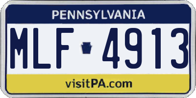 PA license plate MLF4913