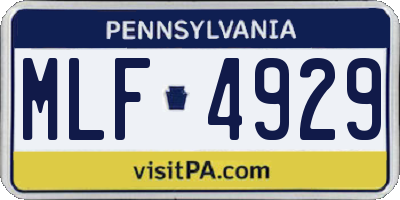PA license plate MLF4929