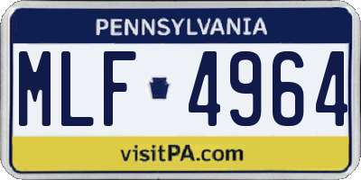 PA license plate MLF4964