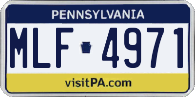 PA license plate MLF4971