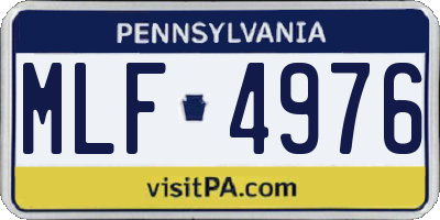 PA license plate MLF4976