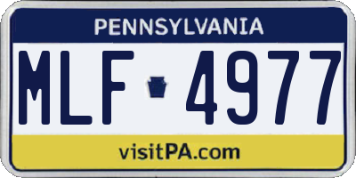 PA license plate MLF4977