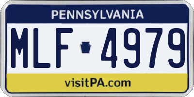 PA license plate MLF4979