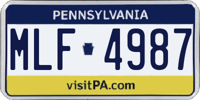 PA license plate MLF4987
