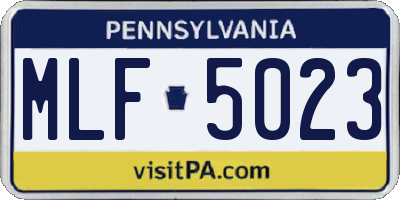 PA license plate MLF5023