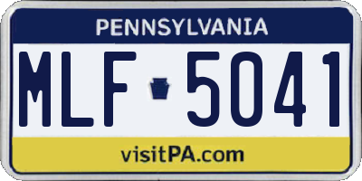 PA license plate MLF5041