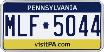 PA license plate MLF5044