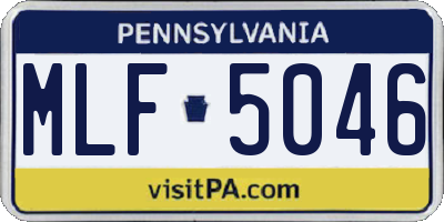 PA license plate MLF5046