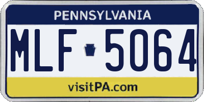 PA license plate MLF5064