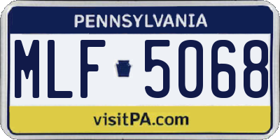 PA license plate MLF5068