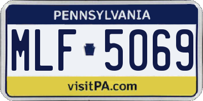 PA license plate MLF5069