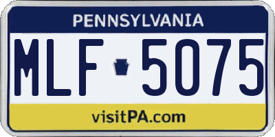 PA license plate MLF5075