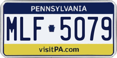 PA license plate MLF5079