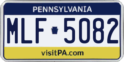 PA license plate MLF5082