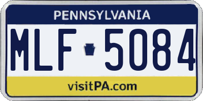 PA license plate MLF5084