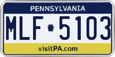 PA license plate MLF5103