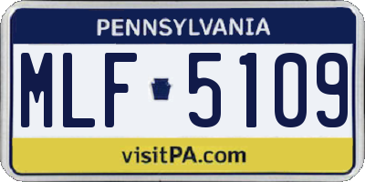PA license plate MLF5109
