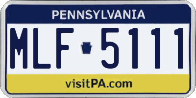 PA license plate MLF5111