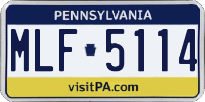 PA license plate MLF5114