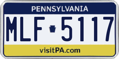 PA license plate MLF5117