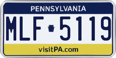 PA license plate MLF5119