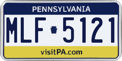 PA license plate MLF5121