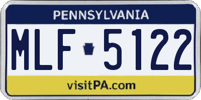PA license plate MLF5122