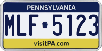 PA license plate MLF5123