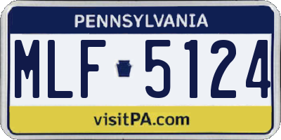 PA license plate MLF5124