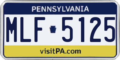 PA license plate MLF5125