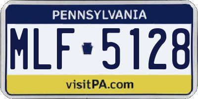 PA license plate MLF5128