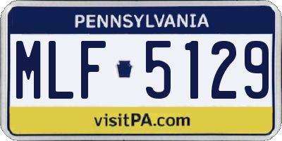 PA license plate MLF5129