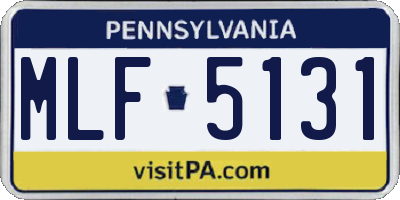 PA license plate MLF5131