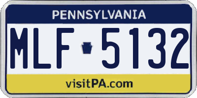 PA license plate MLF5132