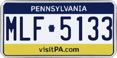PA license plate MLF5133