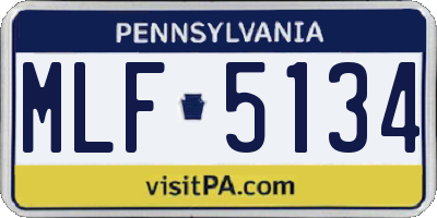 PA license plate MLF5134